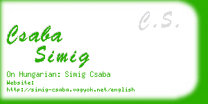 csaba simig business card